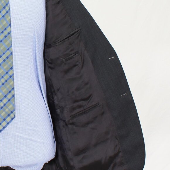 Saks Fifth Avenue 42L Gray Solid 2-Button Sport Coat Blazer Jacket O045 - Picture 10 of 11